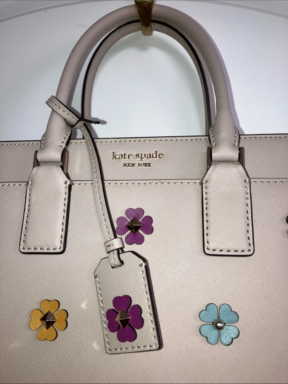 New Kate Spade Bag Purse Mauve Flower Charm